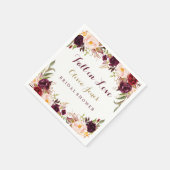 Herfst in Liefde Bourgondië Bloemen Vrijgezellenfe Servet (Hoek)