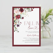 Herfst in Liefde Bourgondië Bloemen Waterverf Kaart (Staand voorkant)