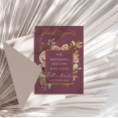 Herfst in liefde Bourgondië Floral Elegant Baby sh Bedankkaart