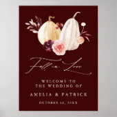 Herfst in liefde Bourgondië Herfst bruiloft welkom Poster (Voorkant)