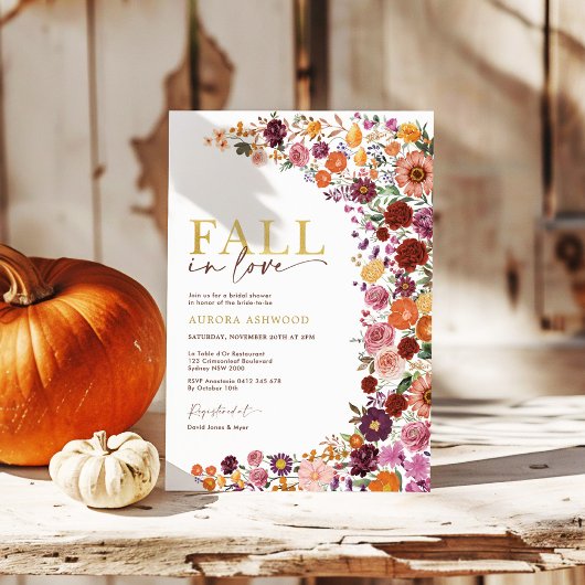 Herfst in Liefde Bourgondië Sinaasappel Bloemen Vr Kaart