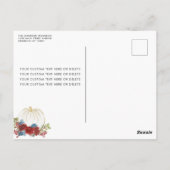 Herfst in Liefde Bourgondische Bloemen Pompoen Vri Briefkaart (Achterkant)