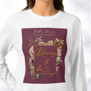 Herfst in liefde Bourgondische Herfst Bloemen T-shirt
