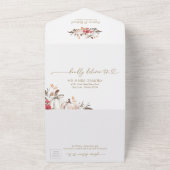 Herfst in liefde Bourgondische pompoen bruiloft All In One Uitnodiging (Buitenkant)