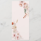 Herfst in Liefde Bow Bloemen Baby shower Menu (Achterkant)