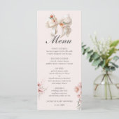 Herfst in Liefde Bow Bloemen Baby shower Menu (Staand voorkant)