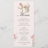 Herfst in Liefde Bow Bloemen Baby shower Menu (Voorkant)