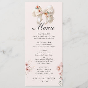 Herfst in Liefde Bow Bloemen Baby shower Menu
