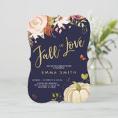 Herfst in Liefde Bruids doucheuitnodiging Baby Her Kaart (Staand voorkant)