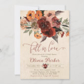 Herfst in liefde bruids doucheuitnodiging terracot kaart (Voorkant)