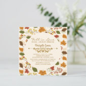 Herfst in Liefde Bruids Luncheon Herfst Trouwdouch Kaart (Staand voorkant)