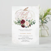 Herfst in liefde Bruidsdouche Uitnodiging, Bloemen Kaart (Staand voorkant)