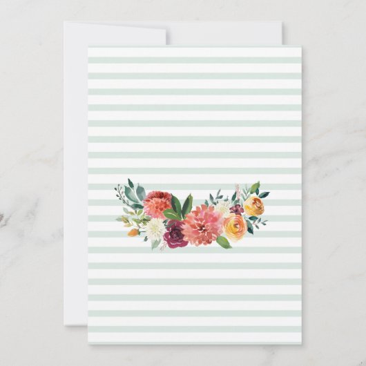 Herfst in liefde Bruidsdouche Uitnodiging, Bloemen Kaart (Achterkant)