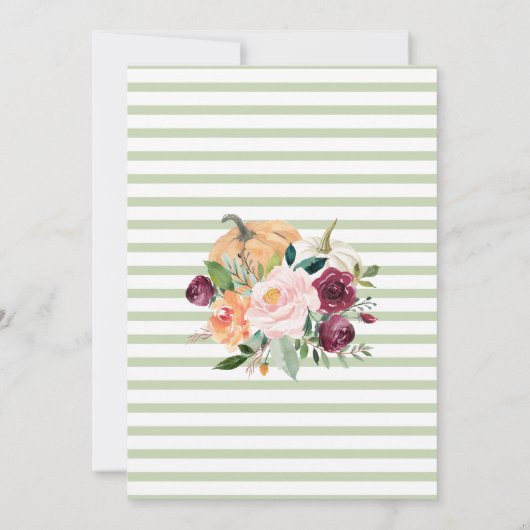 Herfst in liefde Bruidsdouche Uitnodiging, Bloemen Kaart (Achterkant)