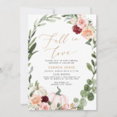 Herfst in liefde Bruidsdouche Uitnodiging, Bloemen Kaart (Voorkant)