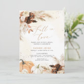Herfst in liefde Bruidsdouche Uitnodiging, Bloemen Kaart (Staand voorkant)