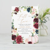 Herfst in liefde Bruidsdouche Uitnodiging, Bloemen Kaart (Staand voorkant)