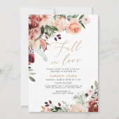 Herfst in liefde Bruidsdouche Uitnodiging, Bloemen Kaart (Voorkant)