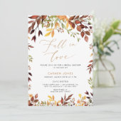 Herfst in liefde Bruidsdouche Uitnodiging, Herfst Kaart (Staand voorkant)