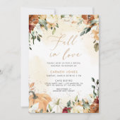 Herfst in liefde Bruidsdouche Uitnodiging, Pompoen Kaart (Voorkant)