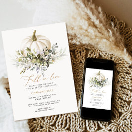 Herfst in liefde Bruidsdouche Uitnodiging, Pompoen Kaart