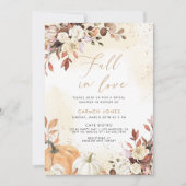 Herfst in liefde Bruidsdouche Uitnodiging, Pompoen Kaart (Voorkant)