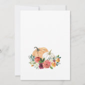Herfst in liefde Bruidsdouche Uitnodiging, Pompoen Kaart (Achterkant)