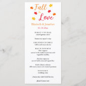 Herfst in liefde bruiloft evenement menu (Voorkant)