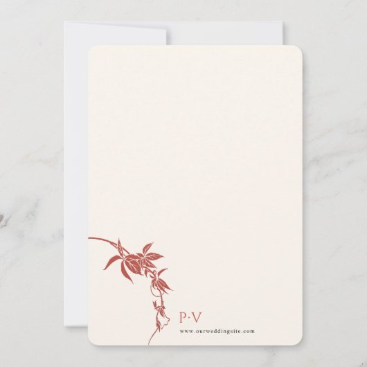 Herfst in liefde bruiloft kaart (Achterkant)