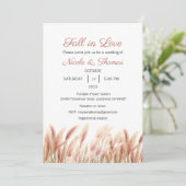 Herfst in liefde bruiloft uitnodiging, vallen kaart (Staand voorkant)