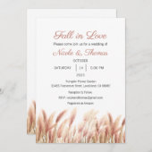 Herfst in liefde bruiloft uitnodiging, vallen kaart (Voorkant / Achterkant)