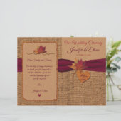 Herfst in liefde Burlap, bladeren gevouwen bruilof (Staand voorkant)