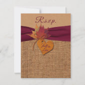 Herfst in liefde Burlap, laat bruiloft RSVP met ma (Voorkant)