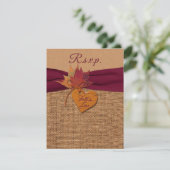 Herfst in liefde Burlap, laat bruiloft RSVP met ma (Staand voorkant)
