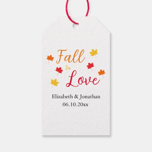 Herfst in liefde cadeaulabel (Achterkant)