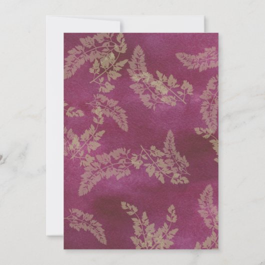 Herfst in liefde Cranberry en gouden bladeren brui Kaart (Achterkant)