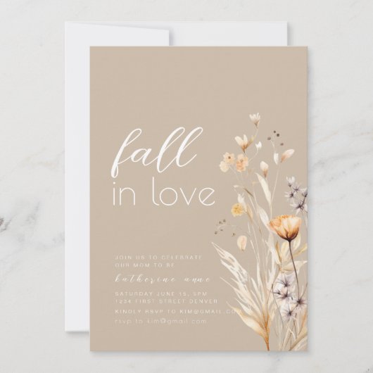 Herfst in Liefde Douche Party Uitnodiging Sjabloon (Voorkant)