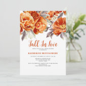 Herfst in liefde Elegant Bloemen Sinaasappel Vrijg Kaart (Staand voorkant)