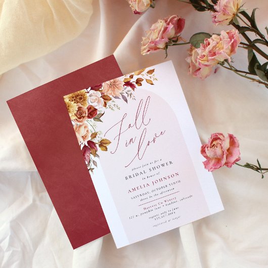 Herfst in Liefde Elegant Bloemen Vrijgezellenfeest Kaart