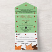 Herfst in liefde Elegant Boho Sage Leaves Herfstbr All In One Uitnodiging (Binnen)