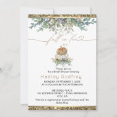 Herfst in liefde Elegant Bruiloft Gouden Pompoen Kaart (Voorkant)