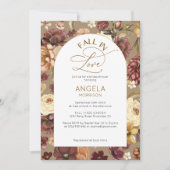 Herfst in Liefde Elegant Modern Floral Vrijgezelle Kaart (Voorkant)