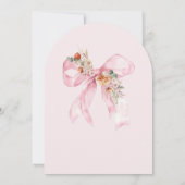 Herfst in Liefde Elegant Roze Bow Bloemen Baby sho Kaart (Achterkant)