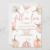 Herfst In Liefde Elegant Roze Pompoen Vrijgezellen Kaart (Voorkant)