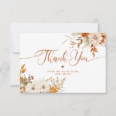 Herfst in liefde elegante bruid dank u kaart (Voorkant)