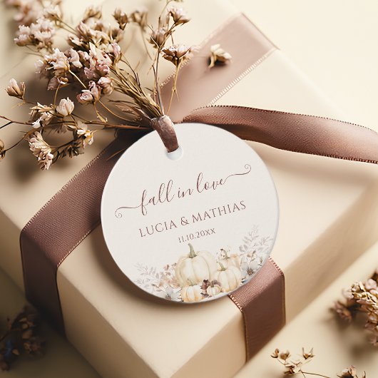 Herfst in Liefde Elegante Pompoenen Trouwgunst Lab Bedankjes Labels