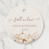 Herfst in Liefde Elegante Pompoenen Trouwgunst Lab Bedankjes Labels (Voorkant)