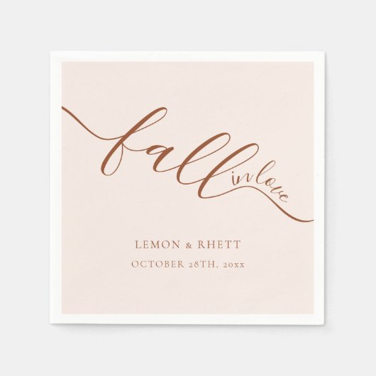 Herfst in liefde elegante terracotta bruiloft servet (Voorkant)