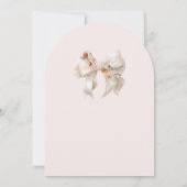 Herfst in Liefde Elegante Witte Boog Bloemen Baby  Kaart (Achterkant)