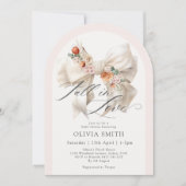 Herfst in Liefde Elegante Witte Boog Bloemen Baby  Kaart (Voorkant)